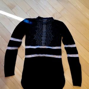 new designer’s sweater black and see through lines